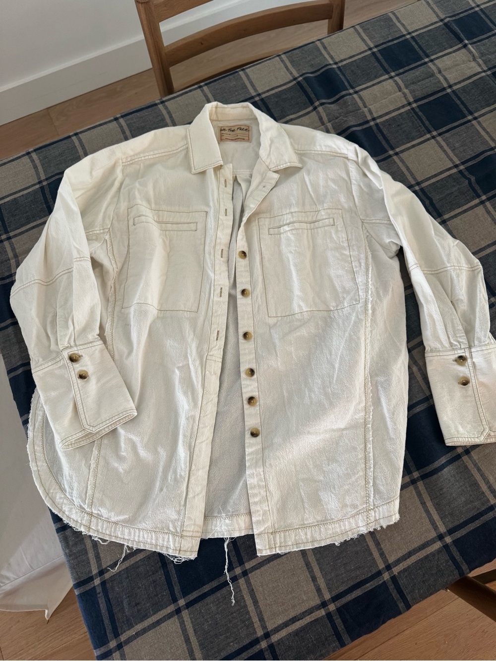 We The Free Last Call Button Down Shirt Oversized Fit